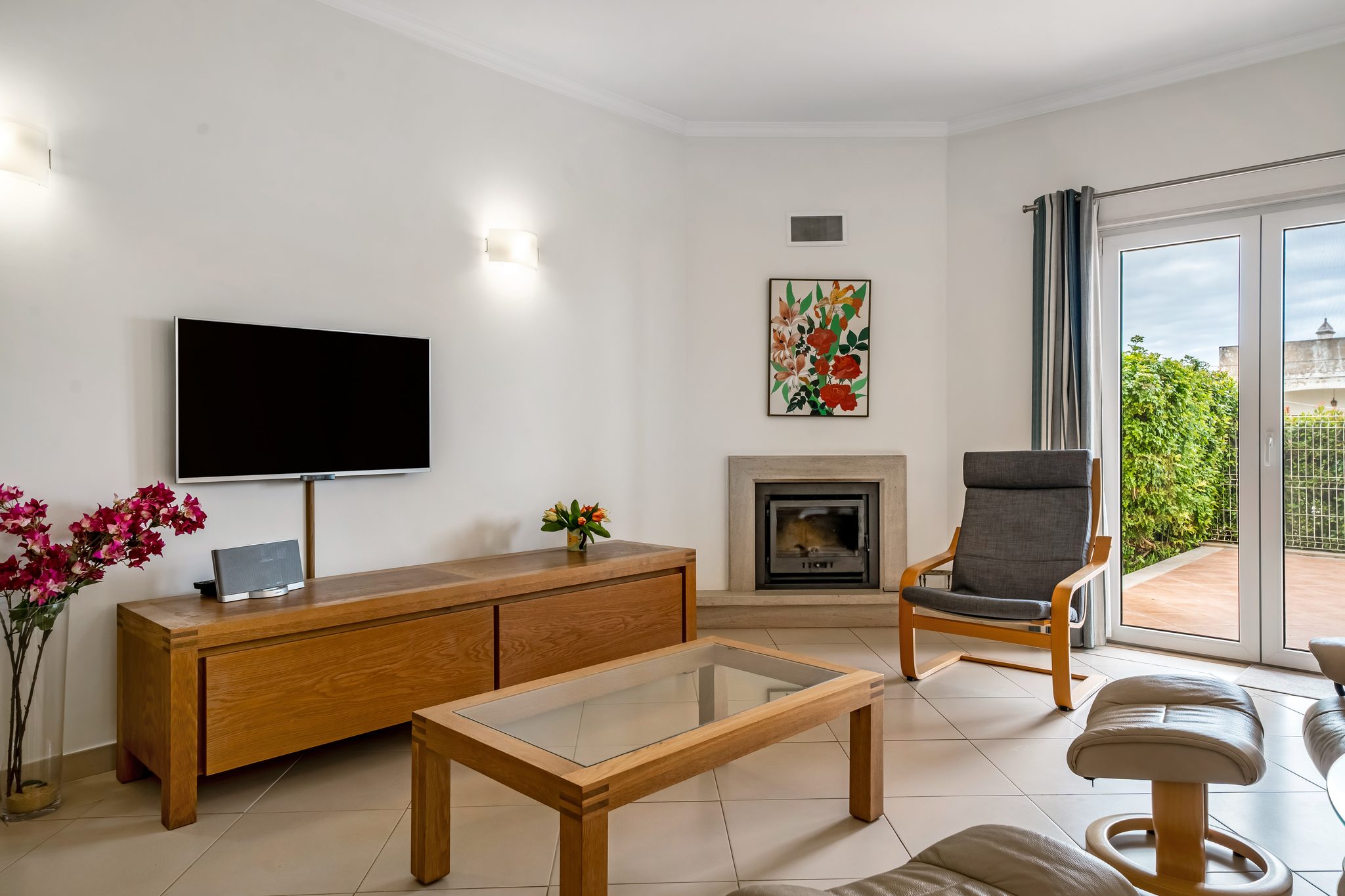 Sala de estar com lareira