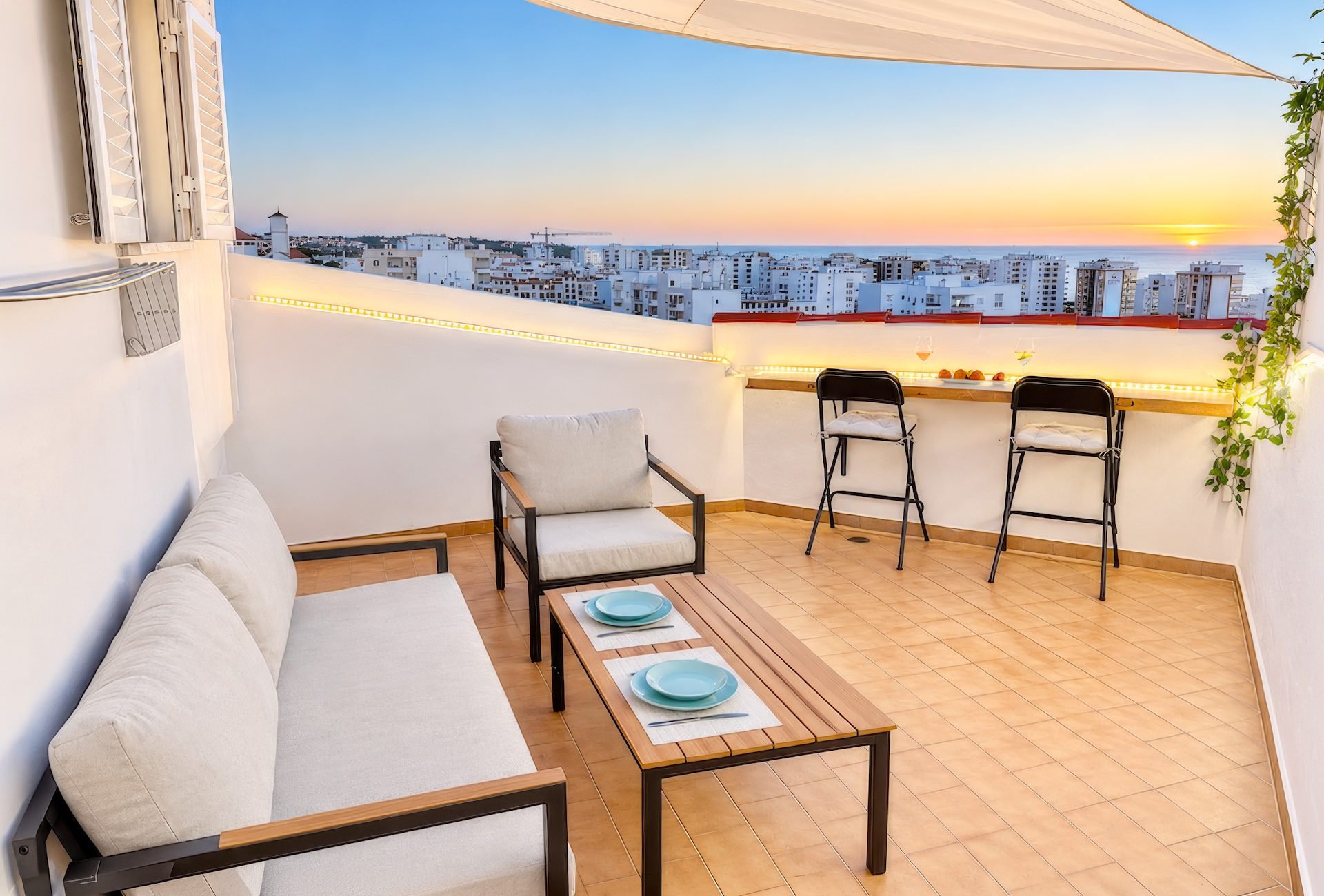 Terraço com vista mar